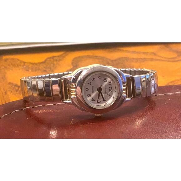 Women's Silver Tone Watch-it watch with Gold Tone Accents, Expansion Band - Picture 1 of 2